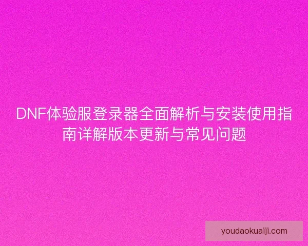 DNF体验服登录器全面解析与安装使用指南详解版本更新与常见问题